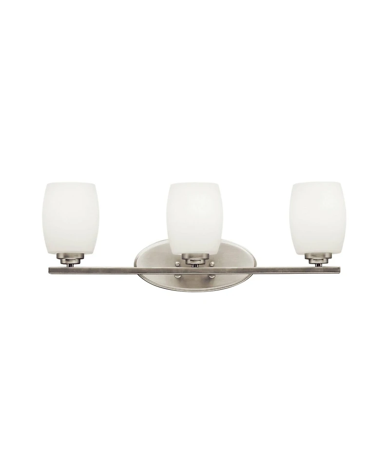 Kichler 24" Wide White Glass 3-Light Vanity Bathroom Light