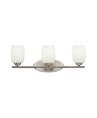 Kichler 24" Wide White Glass 3-Light Vanity Bathroom Light