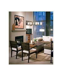 Kichler Hendrik 36" Wide 6-Light Nickel and Glass Oval Chandelier