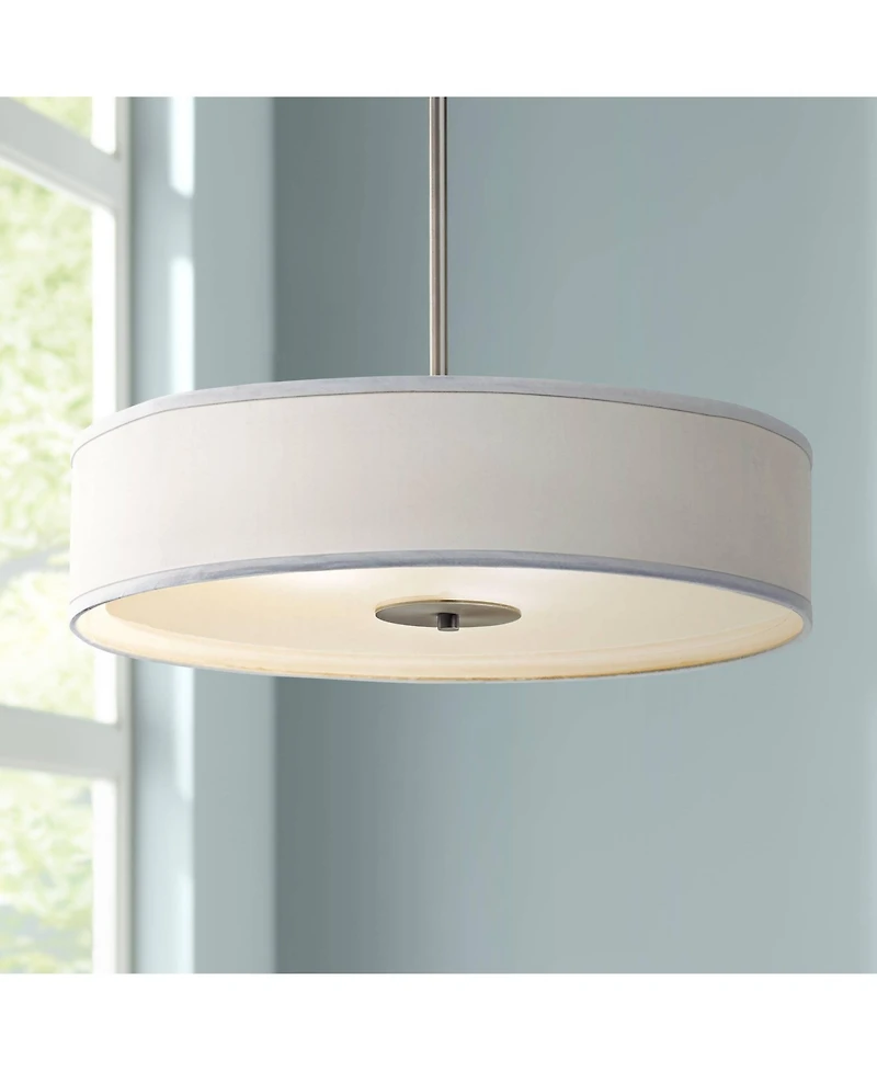Kichler 20" Wide Nickel and White Shade Modern Pendant Ceiling Light