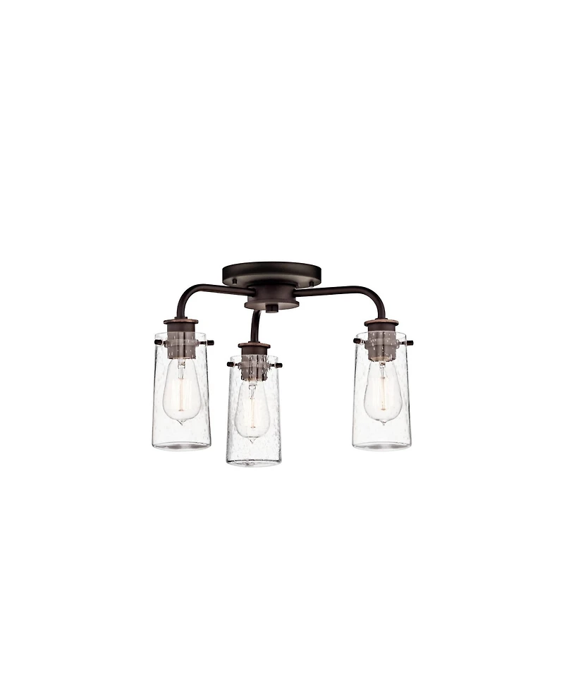 Kichler Braelyn 17 3/4" Industrial 3-Light Oiled Bronze Chandelier
