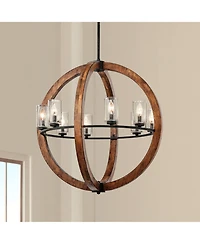 Grand Bank 28" Wide Double Wood Chandelier by Kichler