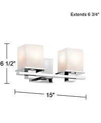 Kichler Tully 15" Wide Chrome Opal 2-Light Bath Sconce