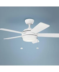 42" Kichler Starkk Matte White Led Ceiling Fan with Pull Chain