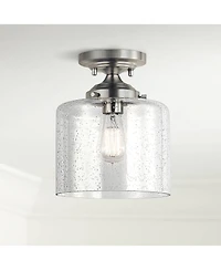 Kichler Winslow 8 1/2" Wide Brushed Nickel Seeded Glass Ceiling Light