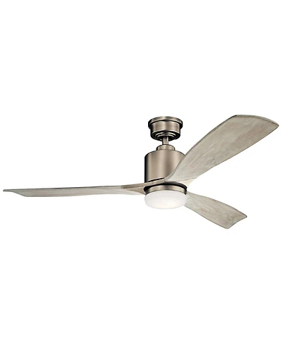 52" Kichler Ridley Ii Antique Pewter Led Ceiling Fan with Wall Control