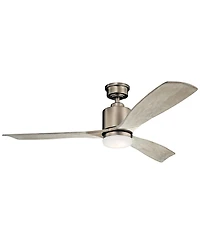 52" Kichler Ridley Ii Antique Pewter Led Ceiling Fan with Wall Control