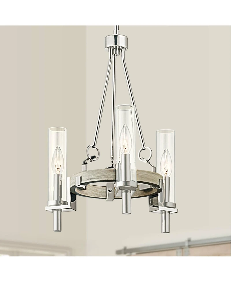 Kichler Telan 14 3/4" Wide Wood Ring Wagon Wheel 3-Light Chandelier
