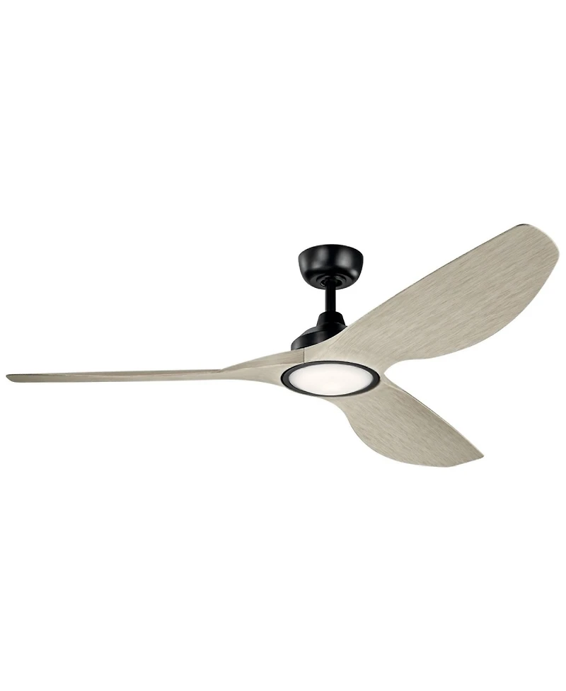 Kichler 65" Imari Black Led Ceiling Fan with White Walnut Blades