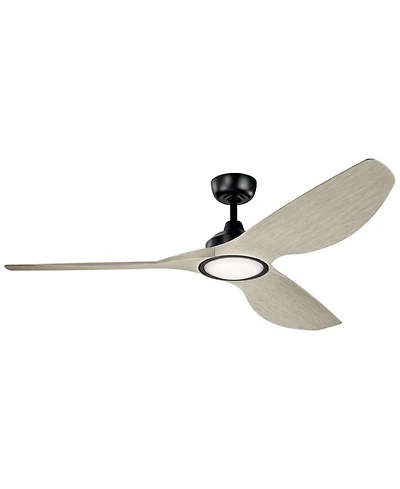 Kichler 65" Imari Black Led Ceiling Fan with White Walnut Blades