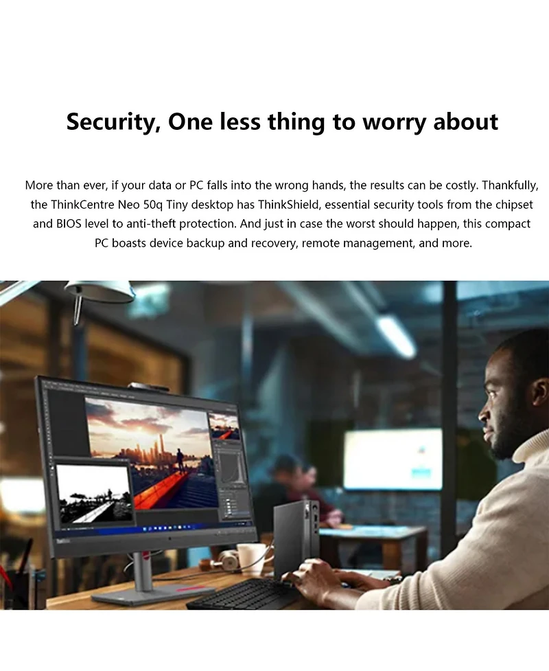 Lenovo ThinkCentre neo 50q Business Mff Desktop, Intel Core i5-13420H, Intel Uhd Graphics, 32GB DDR4, 2TB Ssd, Wi-Fi 6, Win11 Pro, Black