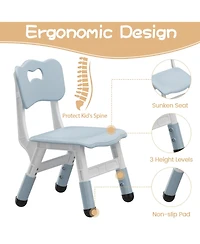 Kids Table and 4 Chairs Set Height Adjustable with Graffiti Desktop Non-Slip Legs Easy Clean Activity Desk for Toddlers Daycare Study Area Home