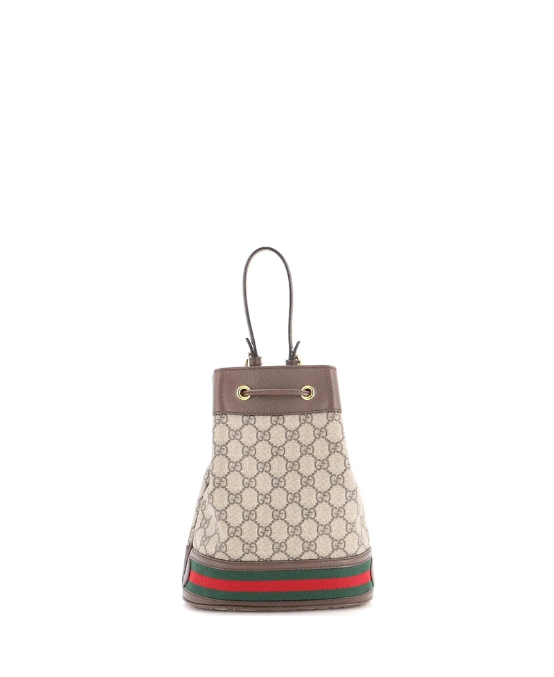 Pre-Owned Gucci Small Ophidia Bucket Bag Gg Coated Canvas