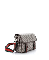 Pre-Owned Gucci Small Web Buckle Messenger Bag Gg Coated Canvas