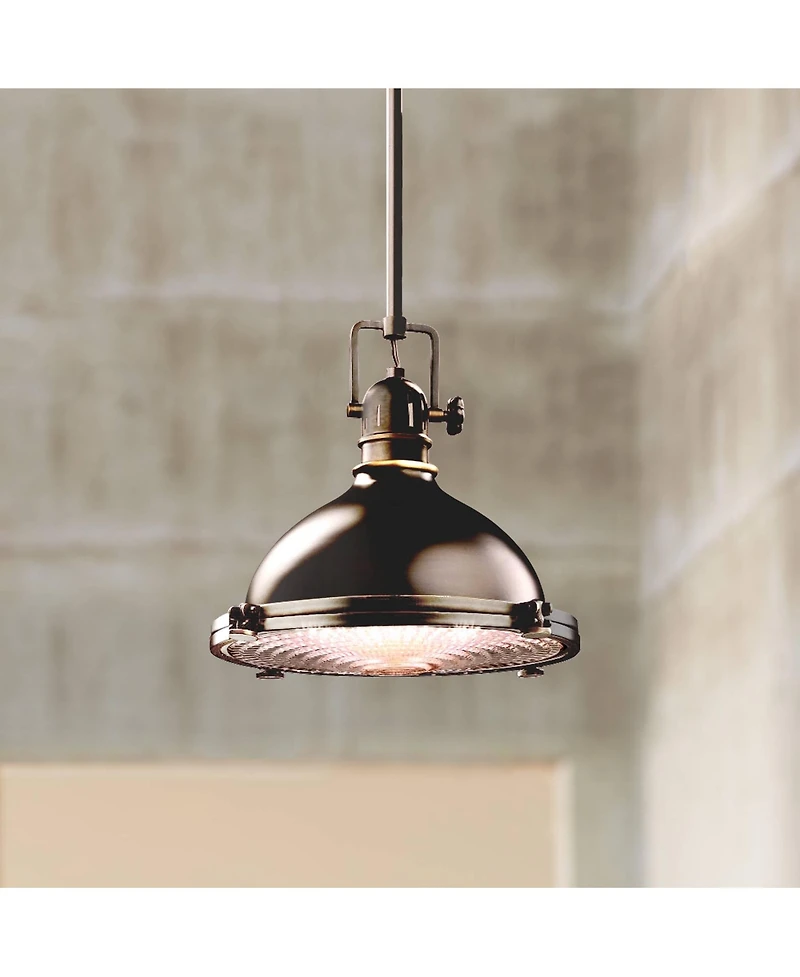Kichler 12" Wide Olde Bronze Fresnel Lens Mini Pendant