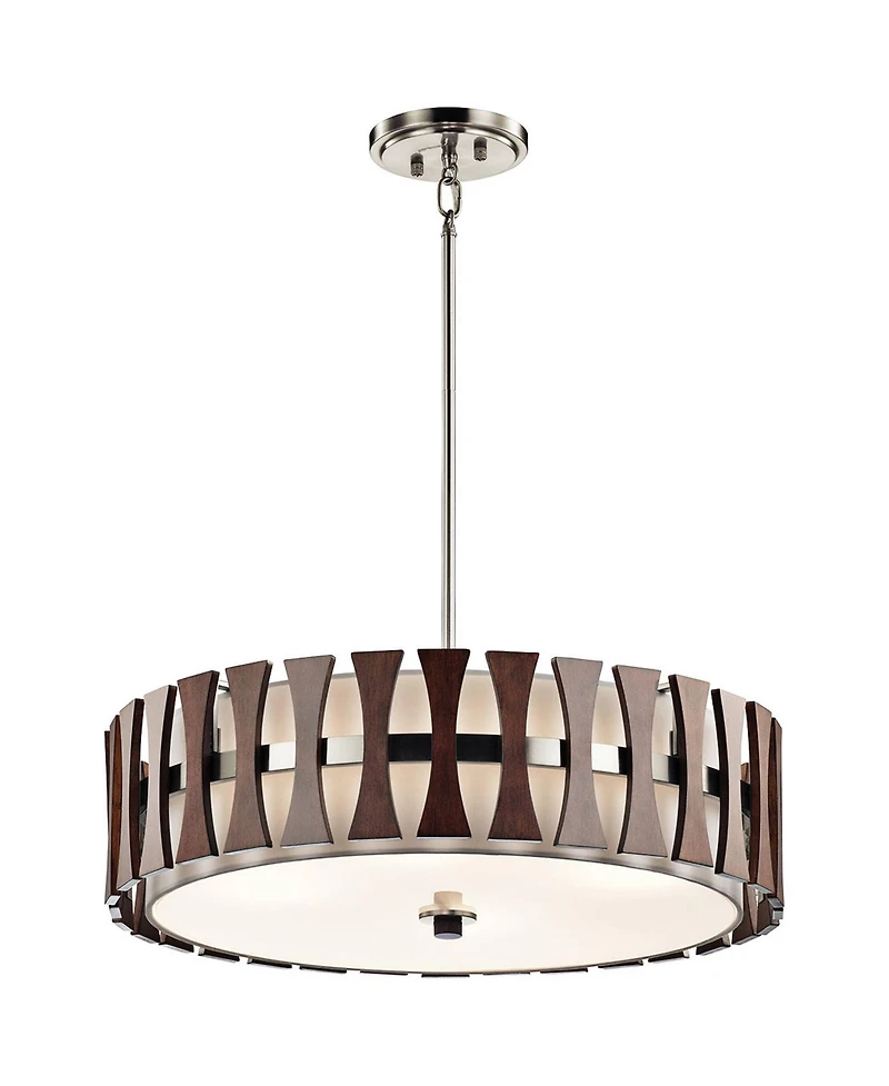 Kichler Cirus 24" Wide Auburn Wood Convertible Pendant Light
