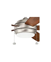 60" Kichler Starkk Brushed Nickel Led Ceiling Fan with Pull Chain