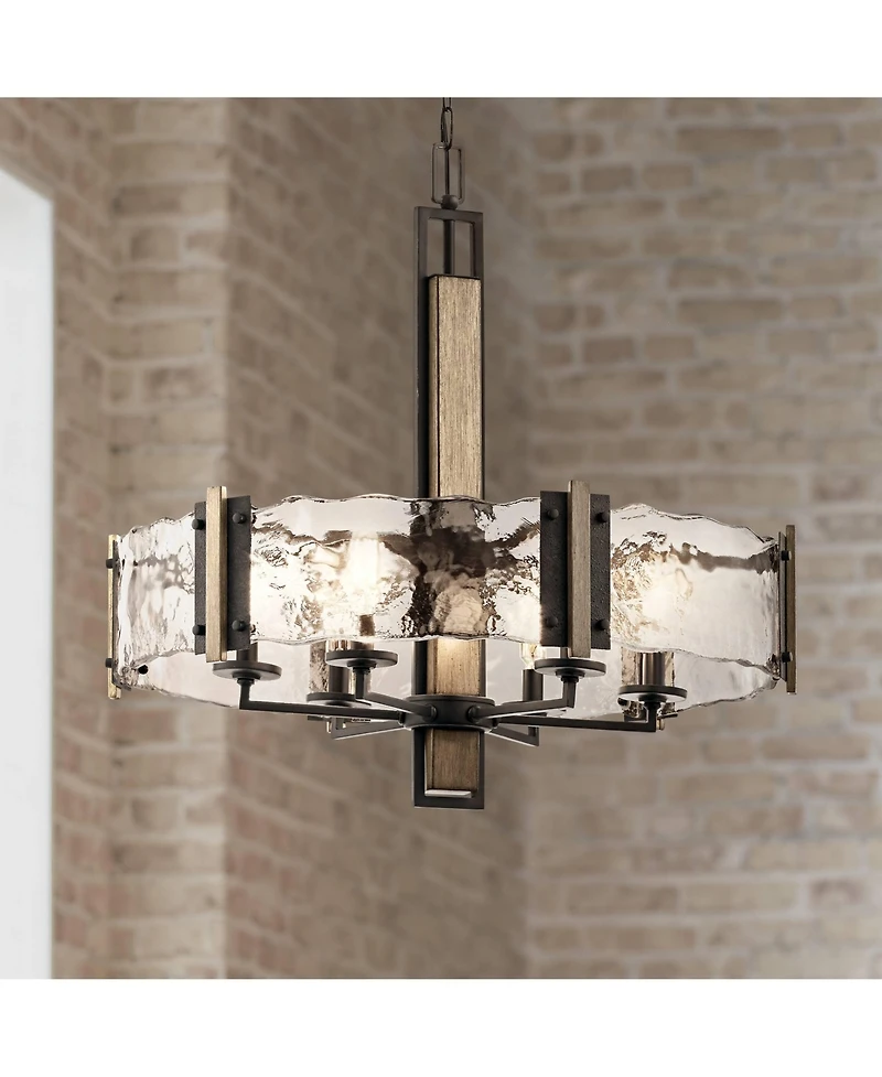 Kichler Aberdeen 28" Wide 6-Light Olde Bronze Modern Rustic Pendant