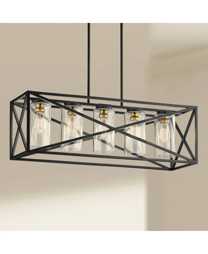 Kichler Moorgate 36" Wide Black Finish Kitchen Island Linear Pendant