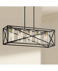 Kichler Moorgate 36" Wide Black Finish Kitchen Island Linear Pendant