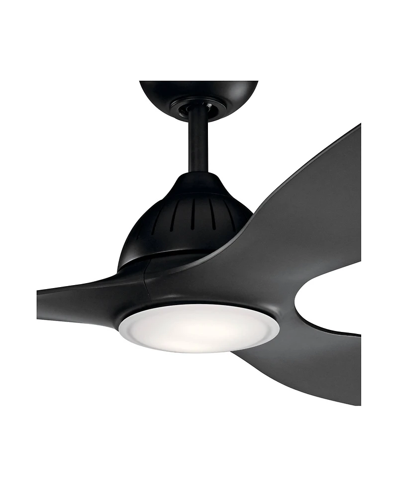 60" Kichler Jace Satin Black Damp Rated Led Fan with Wall Control