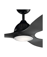 60" Kichler Jace Satin Black Damp Rated Led Fan with Wall Control