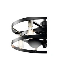 25" Kichler Cavelli Satin Black Led Fandelier with Wall Control