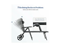 Boyel Living Patio Lounge Chair with Wheels Neck Pillow Aluminum Frame Adjustable