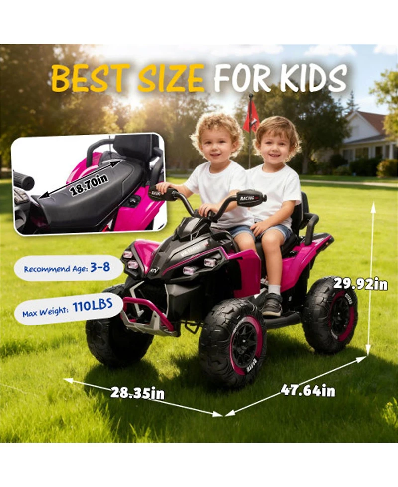 Yobtop 24V Kids Ride On Electric Xxxl Atv with Parent Remote Control, Ages 3-12