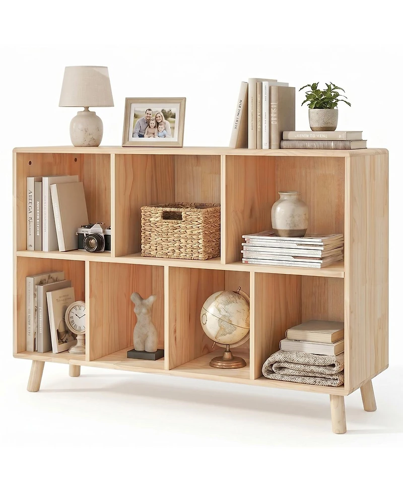 Streamdale Furniture Streamdale Pine Wood 7-Cube Bookshelf and Storage Organizer