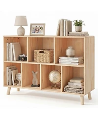 Streamdale Furniture Streamdale Pine Wood 7-Cube Bookshelf and Storage Organizer
