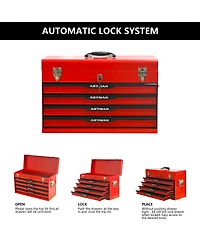 Streamdale Furniture 20-inch Steel Portable Tool Box with Drawers and Metal Lock