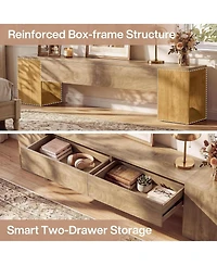 Tribesigns Tv Stand, Farmhouse Entertainment Center with Storage