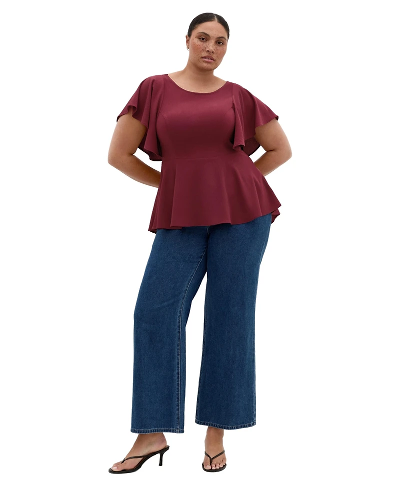 City Chic Women's Plus Romantic Mood Peplum Top
