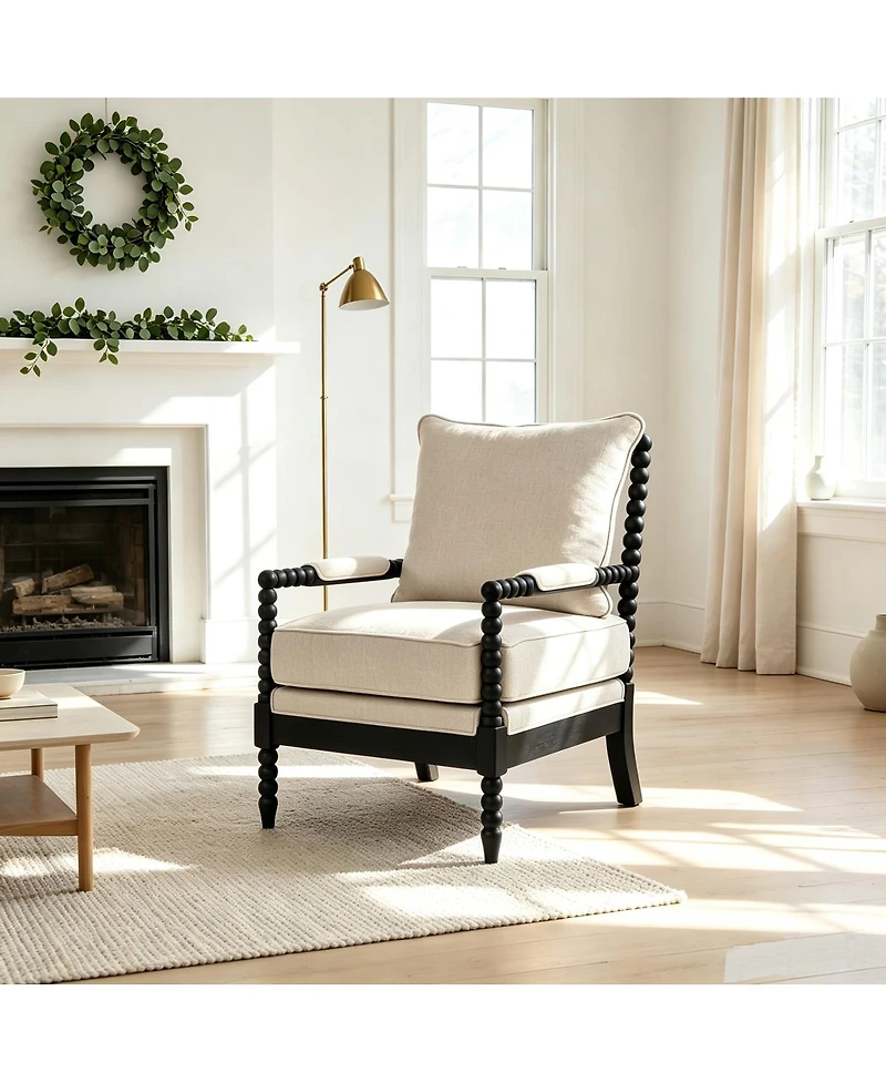 Streamdale Furniture Rubber Wood Upholstered Leisure Accent Chair with Solid Wood Frame