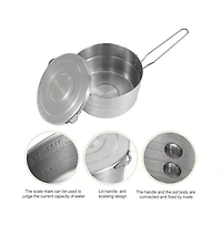 Piscifun Stainless Steel Camping Cook Pot With Folding Handle Lid For Outdoor Hiking Picnic