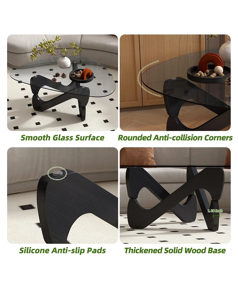 Streamdale Furniture Modern Glass Coffee Table