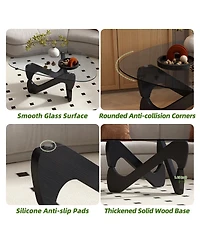 Streamdale Furniture Modern Glass Coffee Table