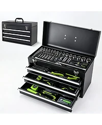 Streamdale Furniture 465-Piece Mechanics Tool Set with 3-Drawer Heavy Duty Metal Box Repair Tool Kit