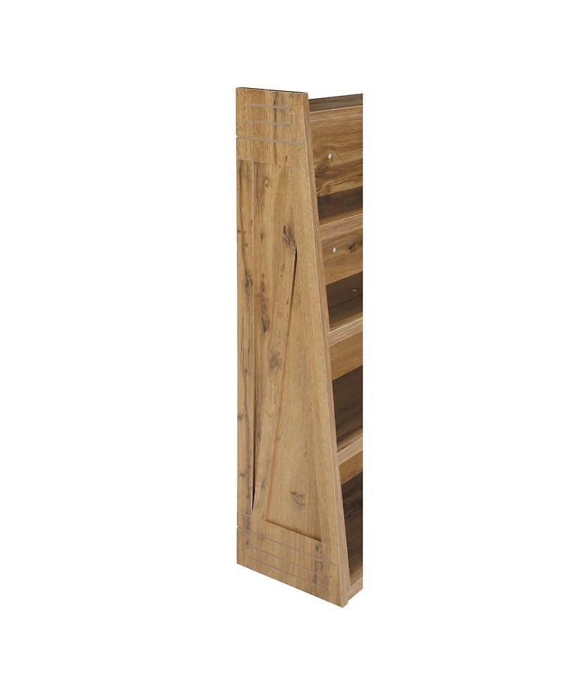 Streamdale Furniture Modular Asymmetrical Annual Ring Grain Convertible Bookcase and Display Shelf
