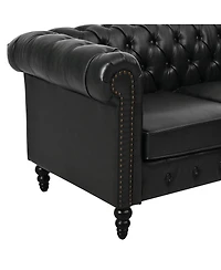 Streamdale Furniture 85" Modern 4-Seater L-Shaped Sectional Sofa with Storage Ottoman