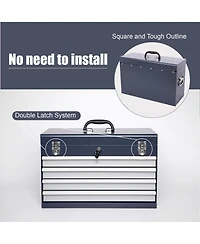 Streamdale Furniture Heavy Duty 21-Inch 4-Drawer Portable Metal Tool Box Chest Organizer