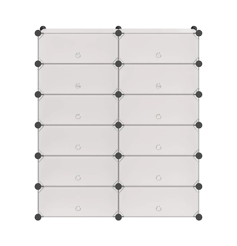 vidaXL Interlocking Shoe Organizer with 12 Compartments