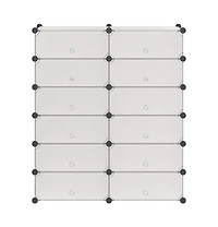 vidaXL Interlocking Shoe Organizer with 12 Compartments