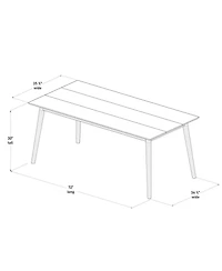Sunset Living Furniture Mid-Century Modern Rectangular Dining Table