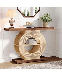 Tribesigns Console Table with Storage and Circle Base
