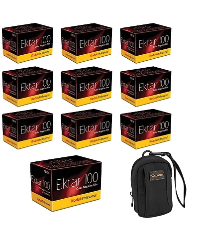 Kodak Ektar 100 Fine-Grain Color 35mm Negative Roll Film, 10-Pack with Camera Bag
