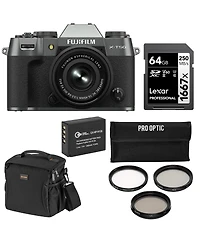 Fujifilm X-T50 Mirrorless Camera with Xc 15-45mm for3.5-5.6 Ois Pz Lens, Bundle with Extra Battery, 64GB Memory Card, Shoulder Bag and 52mm