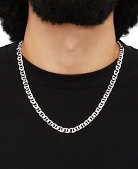 Italian Silver Solid Mariner Chain Necklace in Sterling Silver