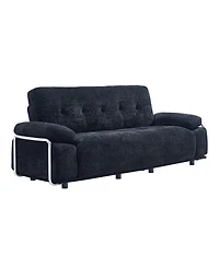 Streamdale Furniture Modern 88.9" Chenille Sofa with Steel Arm Frame and Compression Cushions